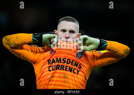 26. Januar 2019, Carrow Road, Norfolk, England; Sky Bet Meisterschaft, Norwich City vs Sheffield United; Dekan Henderson (01) von Sheffield United Credit: Georgie Kerr/News Bilder der Englischen Football League Bilder unterliegen DataCo Lizenz Stockfoto