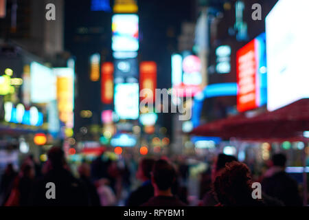 Defokussierten blur von New York City Lichter am Times Square Stockfoto