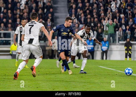 Turin - Nov 7, 2018: Cristiano Ronaldo 7. Juventus Turin - Manchester United. UEFA Champions League. Spieltag 4. Allianz Stadion. Stockfoto