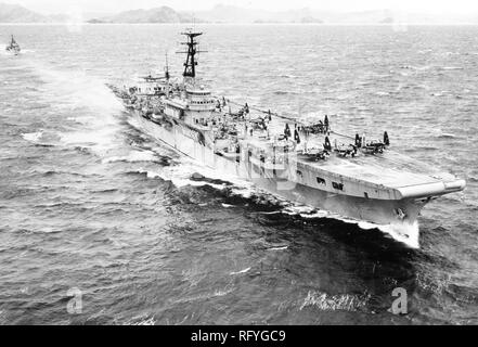 HMS Triumph Royal Navy Koloss-Klasse Flotte Flugzeugträger. Sie diente im koreanischen Krieg Stockfoto