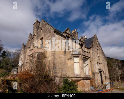 Die Ruinen von balquhidder Stronvar House,, Loch Voil, Perthshire, Schottland, Großbritannien Stockfoto