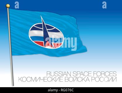 Russischen Raum Kräfte Flagge, Vektor, Abbildung Stock Vektor