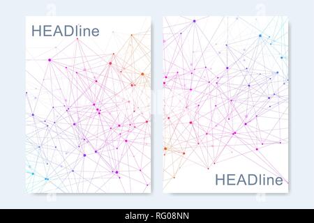 Moderne wissenschaftliche Vorlagen für einen Bericht und medizinische Broschüre Design, Abdeckung, Banner, Flyer, Prospekte Dekoration für Druck und Präsentation Stock Vektor
