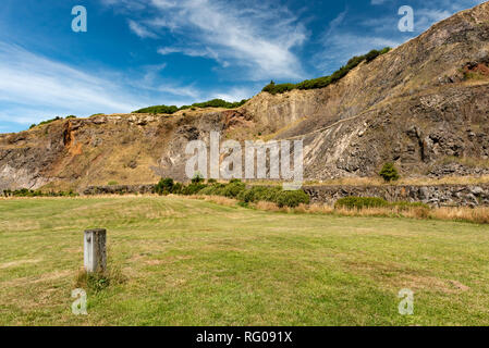 Halswell Quarry Park, einem 60 Hektar großen Park, am Rande von Christchurch, Neuseeland. Stockfoto