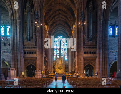 Das Innere der anglikanischen Kathedrale Liverpool. Merseyside North West England. Stockfoto