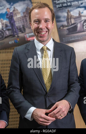 Matthäus Hancock. Der konservative Abgeordnete für West Suffolk seit 2010 und der Staatssekretär für Gesundheit und Soziales seit 2018. Stockfoto