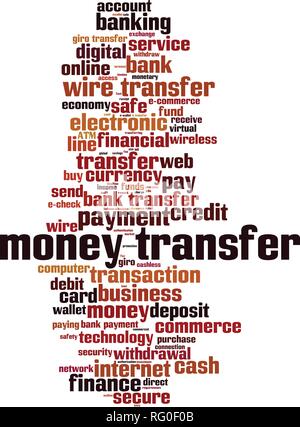Money transfer Wort cloud Konzept. Vector Illustration Stock Vektor