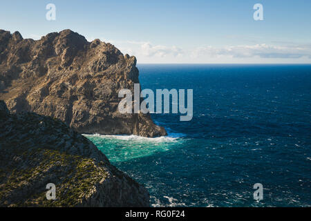 Schöne Panoramasicht auf Mirador Es Colomer, Formentor auf Mallorca, Balearen Inseln Stockfoto