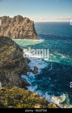 Schöne Panoramasicht auf Mirador Es Colomer, Formentor auf Mallorca, Balearen Inseln Stockfoto