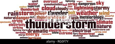 Gewitter Wort cloud Konzept. Vector Illustration Stock Vektor