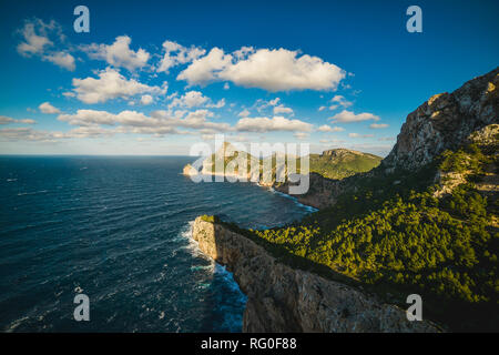 Schöne Panoramasicht auf Mirador Es Colomer, Formentor auf Mallorca, Balearen Inseln Stockfoto