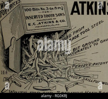 . Kanadische Forstindustrie 1903. Holzschlag; Wälder und Forstwirtschaft; Wald; Wald - zellstoffindustrie; Holz verarbeitenden Industrien. Die out-Lager auf der Robb - Armstrong Motor, bis zu 100 Ps, ist das Bett von einem Flügel verbunden ist als die Cut gezeigt, dass der Bär - ing perfekt in Einklang. Dies ist ein großer Vorteil, besonders für tragbare Sägemühle. R^obb Engineering Co., Limited Amherst, N. S.. ATKINS GROSSE DISKUSSIONSPUNKTE. Bitte beachten Sie, dass diese Bilder aus gescannten Seite Bilder, die digital für die Lesbarkeit verbessert haben mögen - Färbung und das Aussehen von extrahiert werden Stockfoto