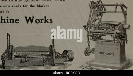. Kanadische Forstindustrie 1911. Holzschlag; Wälder und Forstwirtschaft; Wald; Wald - zellstoffindustrie; Holz verarbeitenden Industrien. Die defiance Maschine arbeitet Defiance, Ohio Schreiben für Katalog und Preise. Nr. 444 Drehmaschine 26. Doppelte Oberfläche Planer Automatische Hoop Cutter Nr. 6 Doppel Equalizer. Bitte beachten Sie, dass diese Bilder sind von der gescannten Seite Bilder, die digital für die Lesbarkeit verbessert haben mögen - Färbung und Aussehen dieser Abbildungen können nicht perfekt dem Original ähneln. extrahiert. Don Mills, Ontario: southam Business Publikationen Stockfoto