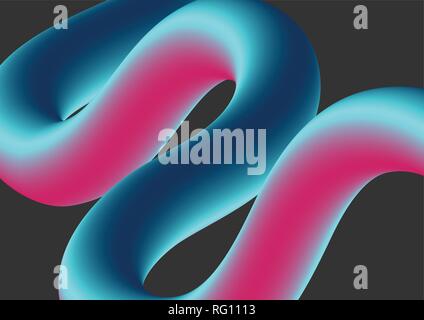 Abstrakte farbenfrohe 3d-wellige Form Hintergrund. Vektor Design Stock Vektor