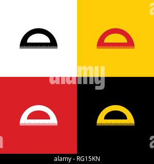 Lineal zeichen Abbildung. Vektor. Symbole der deutschen Flagge auf entsprechenden Farben als Hintergrund. Stock Vektor