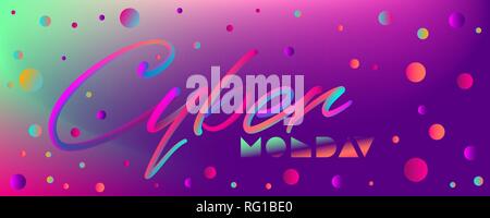 Helle-Fahne für Cyber Montag oder keine Verkäufe und Ermäßigungen, trendige Blending gradient vector Template Stock Vektor