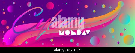 Helle-Fahne für Cyber Montag oder keine Verkäufe und Ermäßigungen, trendigen Farbverlauf vector Template Stock Vektor