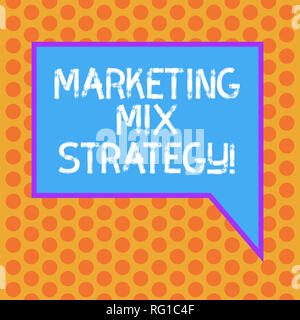 Schreiben Hinweis angezeigt Marketing-mix Strategie. Business foto Präsentation der Regierbarkeit taktischen Marketing Tool Company verwenden Sie leere Rechteckig Farbe S Stockfoto