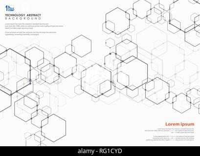 Abstrakte futuristische Technologie Pentagon modernes Design Pattern. Anschluss für Wissenschaft Kunst arbeiten, können Sie für Plakat, Anzeige, Zeitschrift, Broschüre verwenden, Ban Stock Vektor