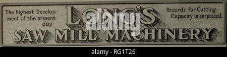 . Kanadische Forstindustrie 1910. Holzschlag; Wälder und Forstwirtschaft; Wald; Wald - zellstoffindustrie; Holz verarbeitenden Industrien. 54 KANADA LUMBERMAN und Schreiner. EDGERS Wir diesen Stil besäumkreissäge 36", 42" und 48" zwischen Rahmen und mit geteilter Andruckrollen in Vorne und Hinten. Preise und volle speci-Fications auf Anwendung. ::::::. Bitte beachten Sie, dass diese Bilder sind von der gescannten Seite Bilder, die digital für die Lesbarkeit verbessert haben mögen - Färbung und Aussehen dieser Abbildungen können nicht perfekt dem Original ähneln. extrahiert. Don M Stockfoto