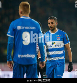 ALMELO, 26-01-2019, Polman Stadion, Saison 2018 / 2019, der niederländischen Eredivisie, PEC Zwolle player Ouasim Châlons-en-Champagne während des Spiels Heracles Almelo-PEC Zwolle. Stockfoto