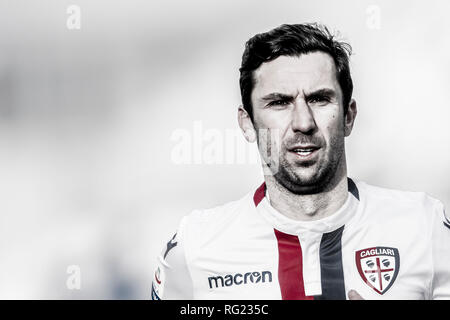 Darijo Srna (Cagliari) während Erie der Italienischen eine "Übereinstimmung zwischen Sassuolo 3-0 Cagliari bei Mapei Stadium am Januar 26, 2019 in Reggio Emilia, Italien. Credit: Maurizio Borsari/LBA/Alamy leben Nachrichten Stockfoto