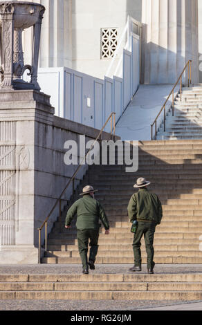 Washington, DC, USA. 27 Jan, 2019. Uns Park Ranger Nationalparks und Monumente erneut nach einer 35-tägigen Regierung herunterfahren. Credit: Robert Blakley/Alamy leben Nachrichten Stockfoto
