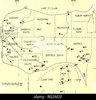 . Die kanadische Feld - naturforscher. 476 Die kanadische Field-Naturalist Vol.101? 2 * 35 'A2' '20' - 2' 0' - Ich - Ich, % "0"-------. - -42-20' 4 Z'I 0'-Tkl 'O'-4 I" 40'ei'ffo' "Z" 40 Abbildung I. Lage des bekannten Sites von ökologisch bedeutsamen Vegetation in Essex County. 1. Osten Schwester Insel. 2. Middle Island. 3. Fische zeigen. 4. McCormick's Woods. 5. Mittelpunkt. 6. Red Cedar Savanne. 7. Lighthouse Point. 8. Sheridan. 9. Stein Straße Prairie Alvar. 10. Point Pelee National Park. 11. Stör Creek. 12. Leamington Sand Hills. 13. Leamington Buchenwäldern. 14. Leamington weiße Eiche. 15. Wigle. 16. Stockfoto