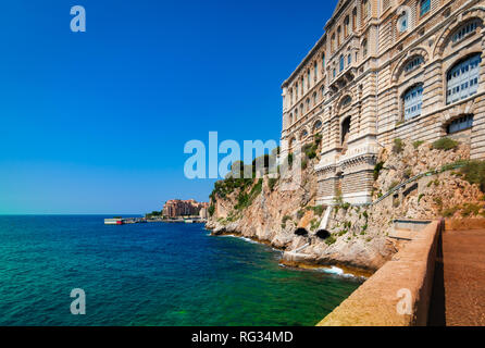 Ozeanographische Museum entlang der Küste von Monaco, Monte Carlo. Stockfoto