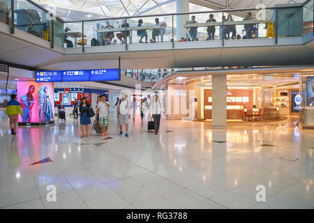 Hongkong - ca. September 2016: In Hong Kong International Airport. Stockfoto