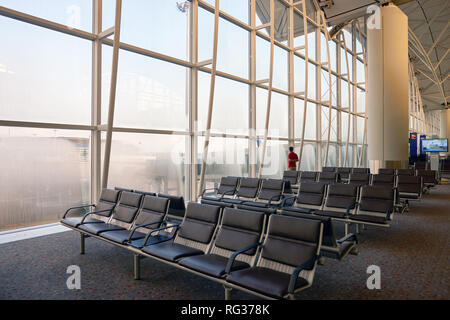 Hongkong - ca. September 2016: In Hong Kong International Airport. Stockfoto