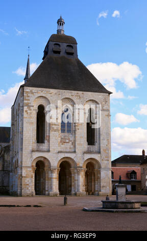 Die Veranda Turm von Fleury Abtei Saint-Benoît-Sur-Loire, Frankreich Stockfoto