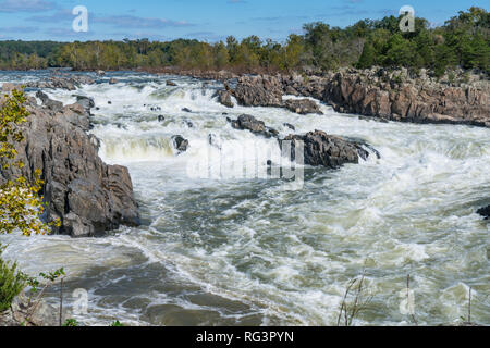 Potomac River entlang der Great Falls National Park, Virginia Stockfoto