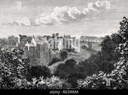 Roslin Schloss, Roslin, Edinburgh, Schottland, 19. Jahrhundert Stockfoto