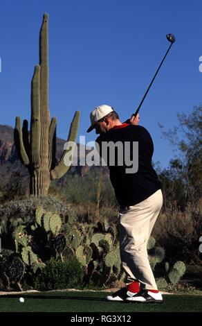 USA, Vereinigte Staaten von Amerika, Arizona: Golf cours in Tucson. Ventana Canyon Golf und Raquet Club. Stockfoto