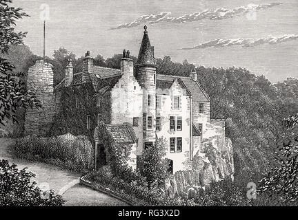 Hawthornden Schloss, 1883, Midlothian, Edinburgh, Schottland Stockfoto