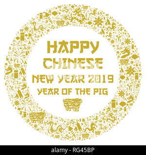 Happy Chinese New Year 2019 Stockfoto