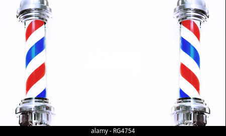 Barber pole Closeup auf einfachen Hintergrund. Stockfoto