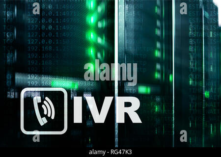 IVR Interactive Voice Response Kommunikationskonzept. Serverraum Stockfoto