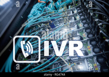 IVR Interactive Voice Response Kommunikationskonzept. Serverraum Stockfoto