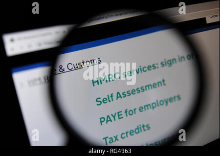 Das HM Revenue & Customs (HMRC) Website auf einem Computer gesehen Stockfoto