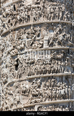 Spirale relief Spalte Details des Marcus Aurelius, Rom, Italien, Europa Stockfoto