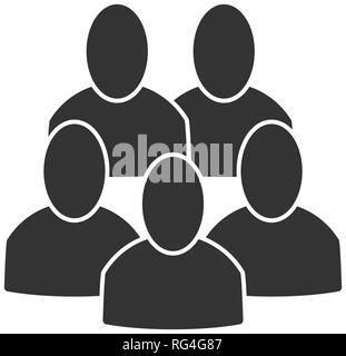 Gruppe, Konferenz, Firma, 5 Menschen, Personal Flachbild-Symbol. Vector Illustration, EPS 10. Stock Vektor