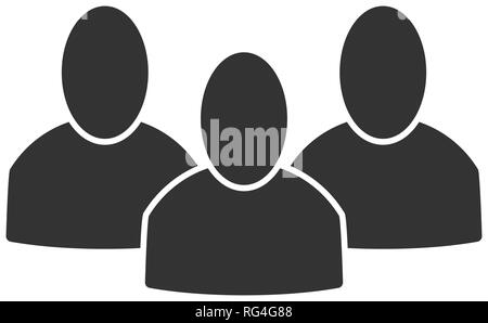 Gruppe, Konferenz, Firma, 3 Menschen, Personal Flachbild-Symbol. Vector Illustration, EPS 10. Stock Vektor