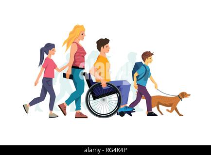 Eine junge Familie Zeit miteinander zu verbringen. Vector Illustration Stock Vektor