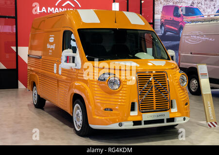 Brüssel - Jan 18, 2019: Retro Citroen Jumper HY Nutzfahrzeug präsentierte an der 97th Brüsseler Motor Show 2019 Autosalon. Stockfoto