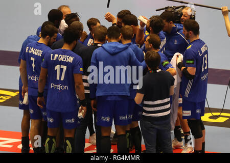 Herning, Dänemark. 27. Januar 2019. Das Team Frankreich während der IHF Männer-WM 2019, Finale handball Match zwischen Deutschland und Frankreich am 27. Januar 2019 an Jyske Bank Boxen in Herning, Dänemark - Foto Laurent Lairys/MAXPPP Credit: Laurent Lairys/Agence Locevaphotos/Alamy leben Nachrichten Stockfoto