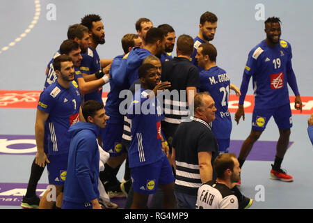 Herning, Dänemark. 27. Januar 2019. Feier Sieg Frankreich während der IHF Männer-WM 2019, Finale handball Match zwischen Deutschland und Frankreich am 27. Januar 2019 an Jyske Bank Boxen in Herning, Dänemark - Foto Laurent Lairys/MAXPPP Credit: Laurent Lairys/Agence Locevaphotos/Alamy leben Nachrichten Stockfoto