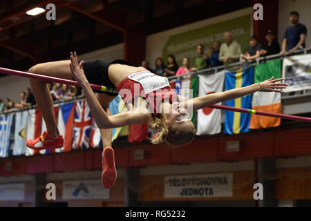 Hustopece, Tschechische Republik. 26 Jan, 2019. Yaroslava Mahuchikh (Ukraine) konkurriert während der hustopece Jumping indoor athletische Treffen im Hochsprung, am 26. Januar 2019, in Hustopece, Tschechische Republik. Credit: Vaclav Salek/CTK Photo/Alamy leben Nachrichten Stockfoto