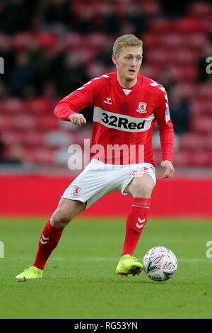 GEORGE SAVILLE, MIDDLESBROUGH FC Middlesbrough FC V NEWPORT COUNTY FC, EMIRATES FA Cup 4. Runde, 2019 Stockfoto